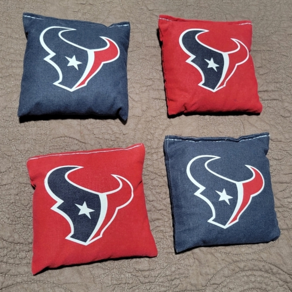 4 Pack Houston Texan Bean Bag Toss Set CornHole Game Bags